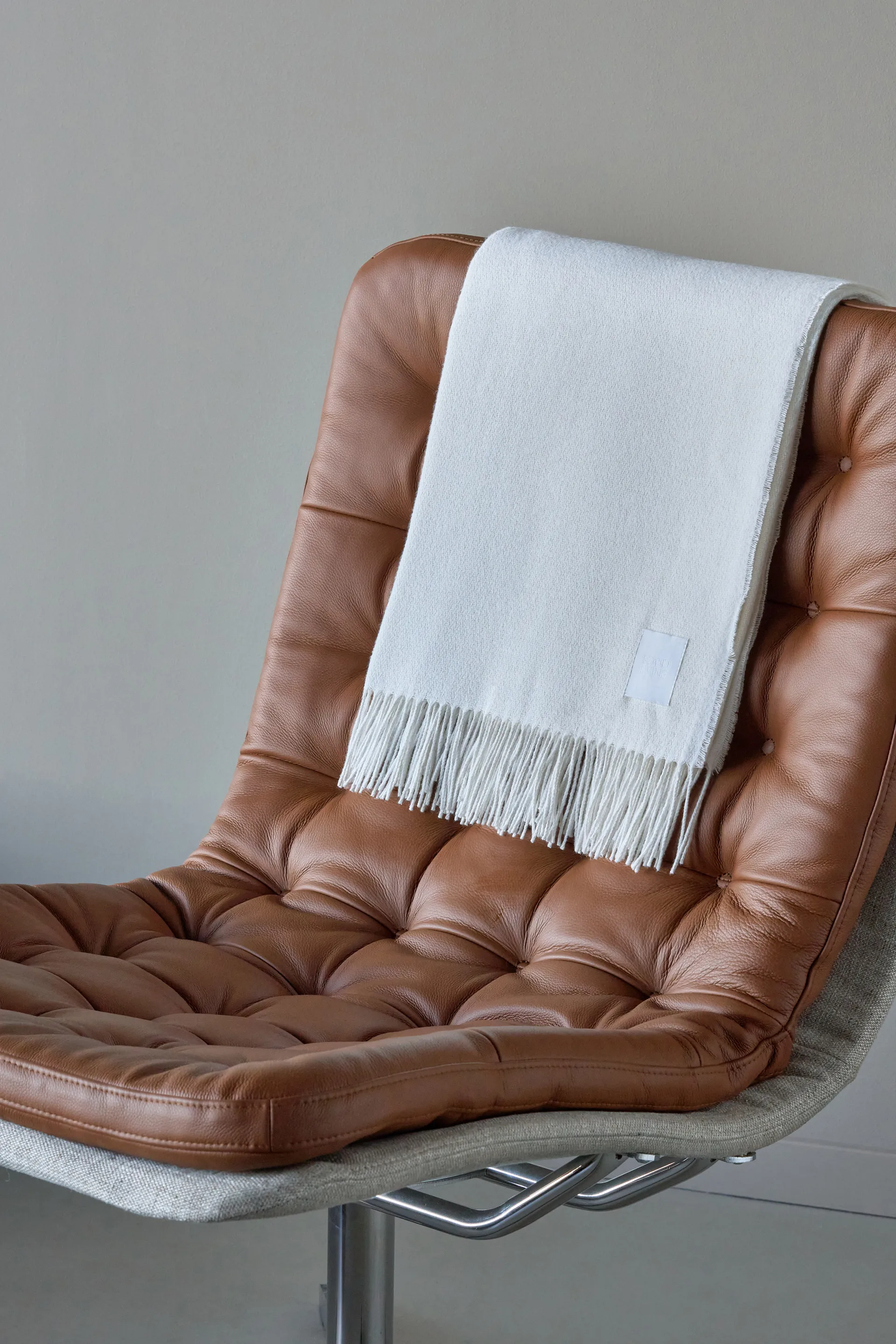 Loom 北欧针织再生棉盖毯125x170cm, 桦木白 Scandi Living