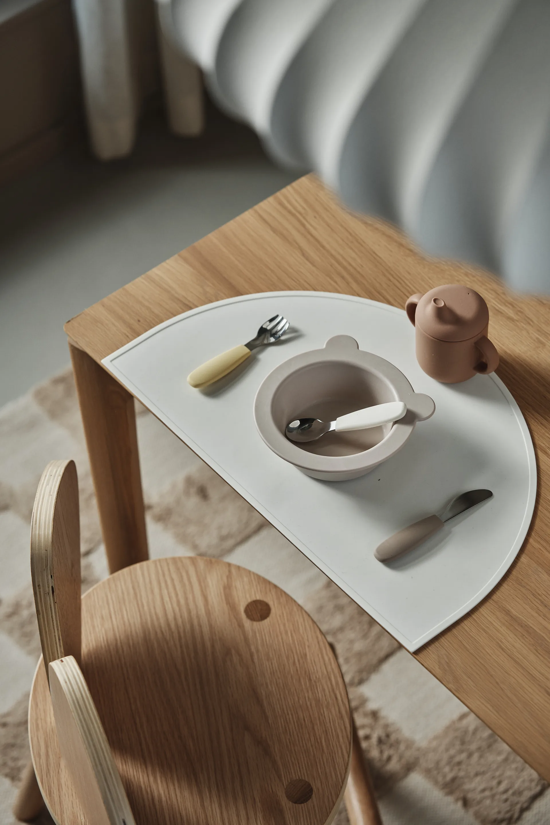 Lumi鲁米系列 半圆 硅胶餐垫, 香草色 Scandi Living