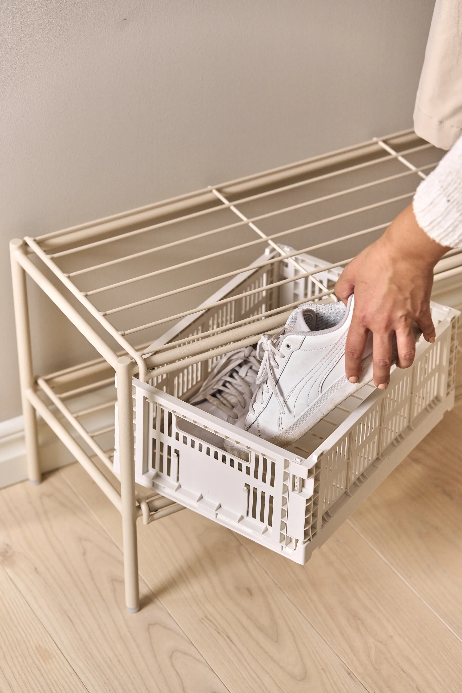 Nod shoe rack 80x30x37 cm, 米色 Scandi Living