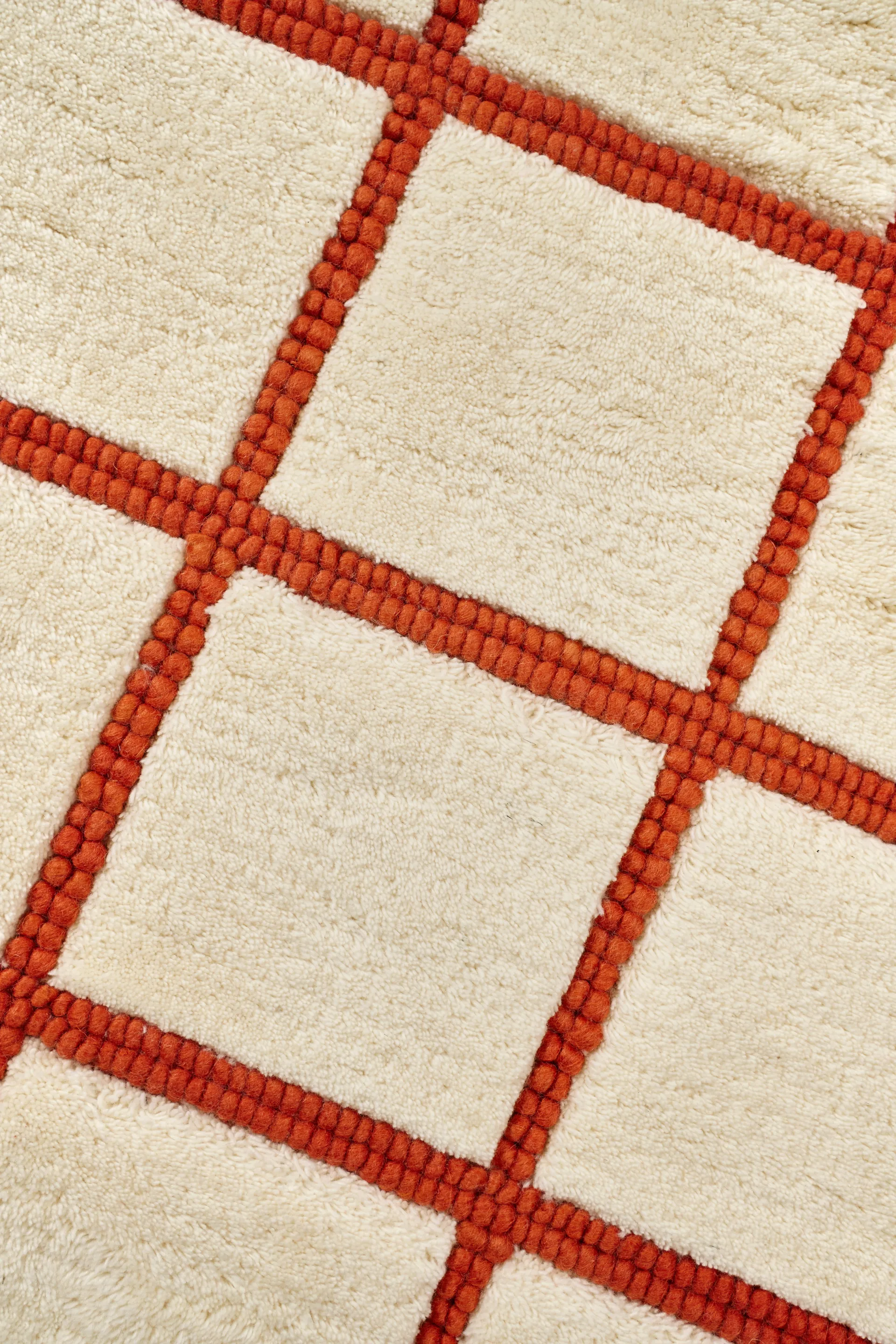 Pasture 羊毛地毯 natural white/rust, 170x240 cm Scandi Living