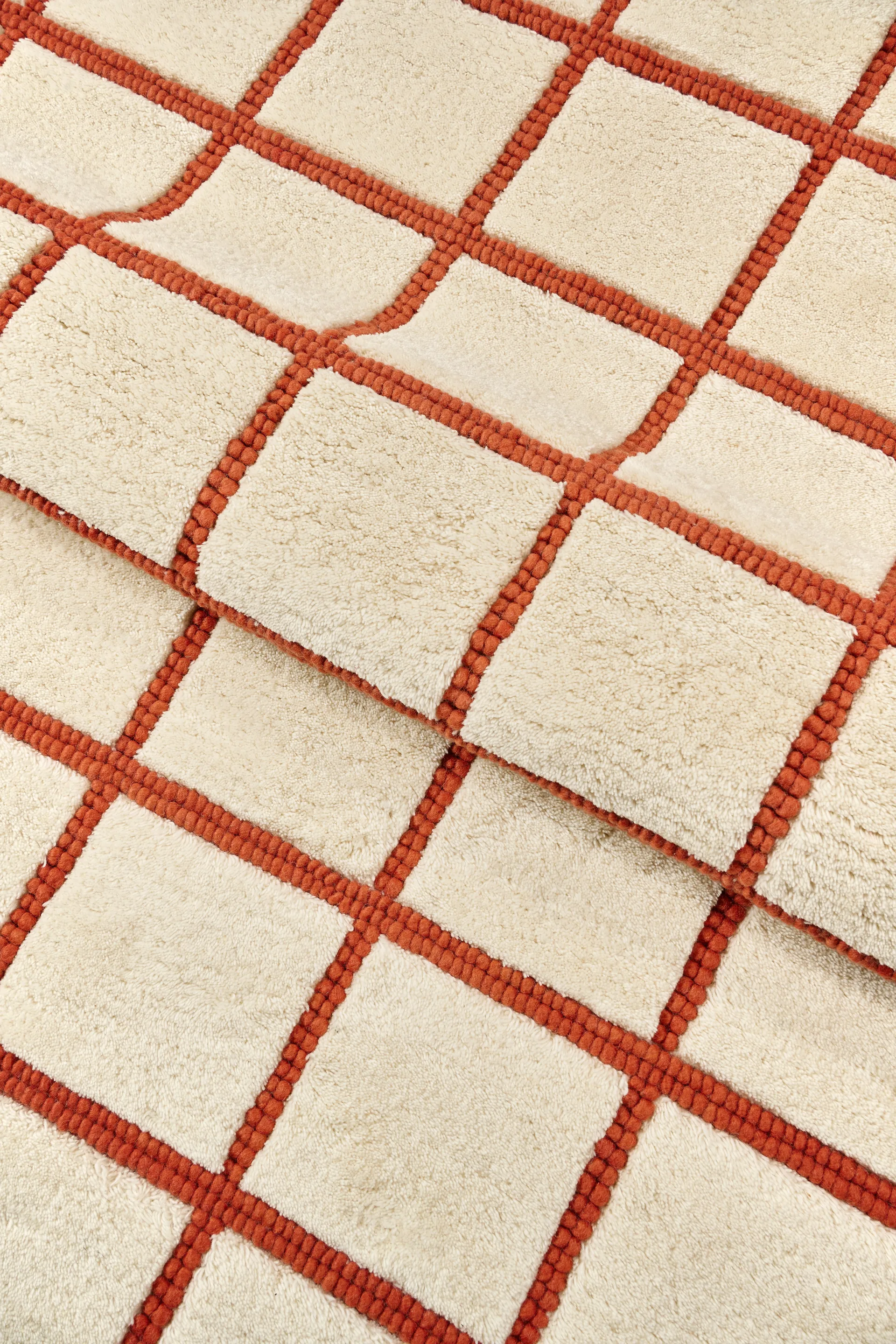 Pasture 羊毛地毯 natural white/rust, 170x240cm Scandi Living