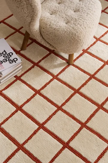 Pasture 羊毛地毯 natural white/rust - 170x240cm - Scandi Living