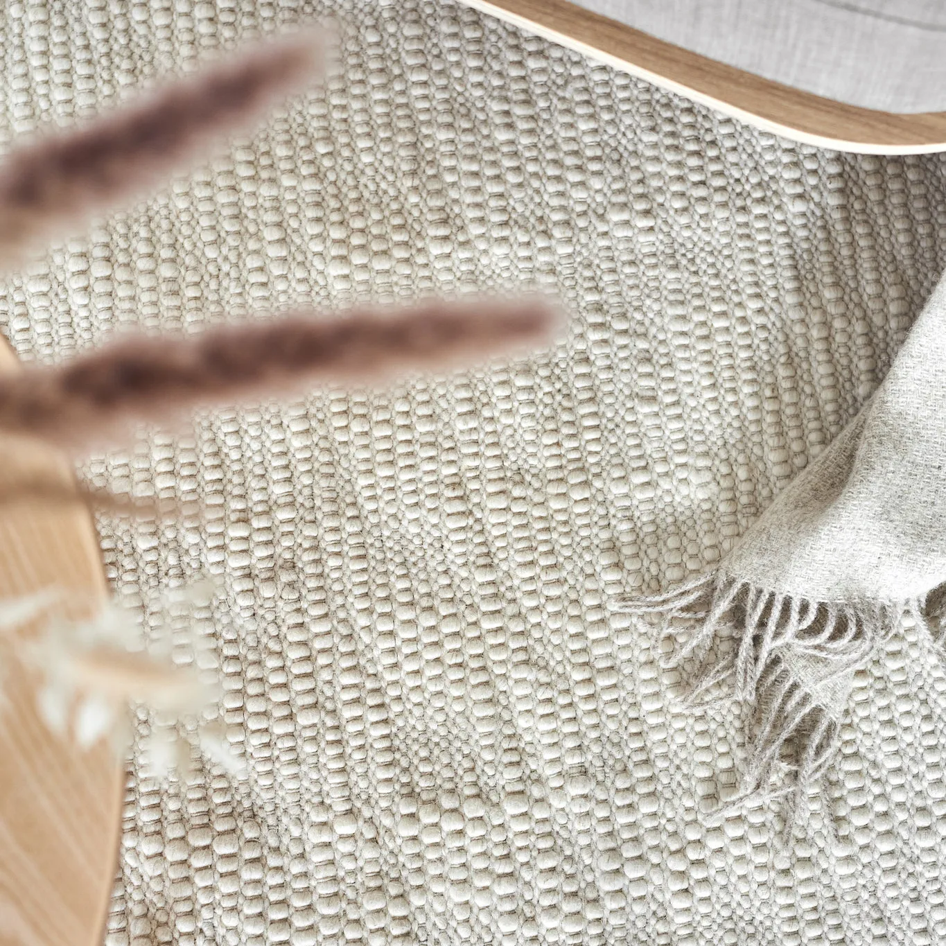 Pebble 羊毛地毯 white, 80x240cm Scandi Living