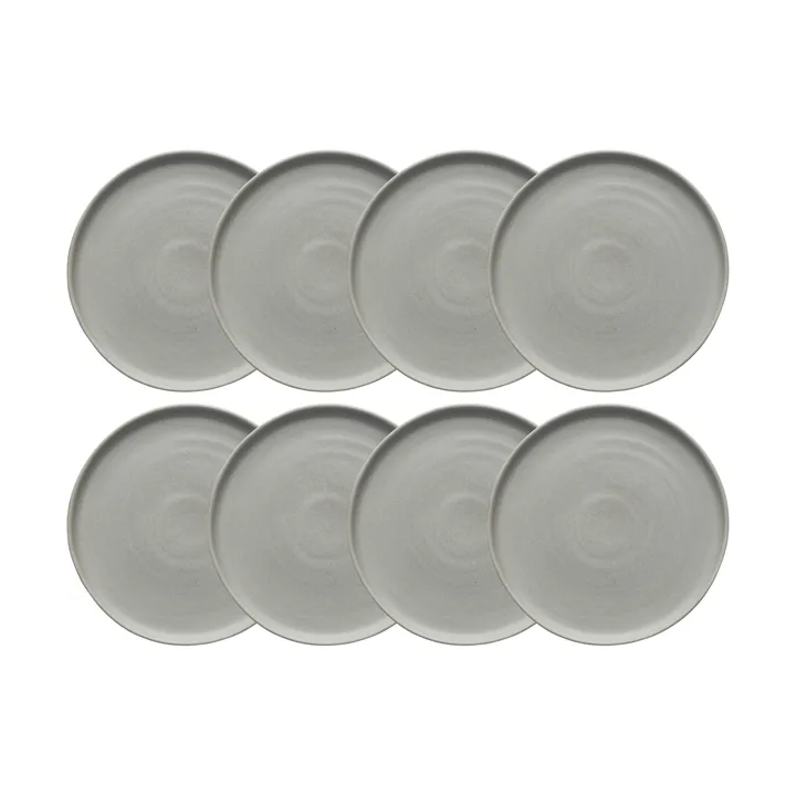Sandsbro assiett ljusgrå, Ø20 cm, 8-pack - Scandi Living