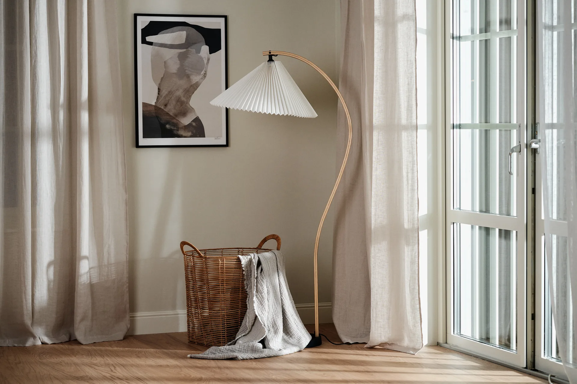 Serenity curtain with multiband 129x250 cm, 米灰色 Scandi Living