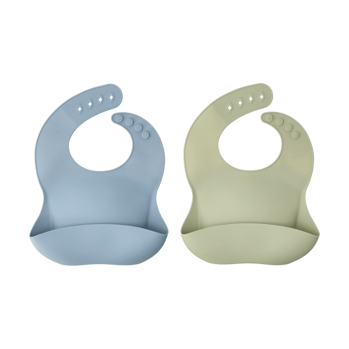 Silly bib silicone 两件套装 - 绿色-蓝色 - Scandi Living