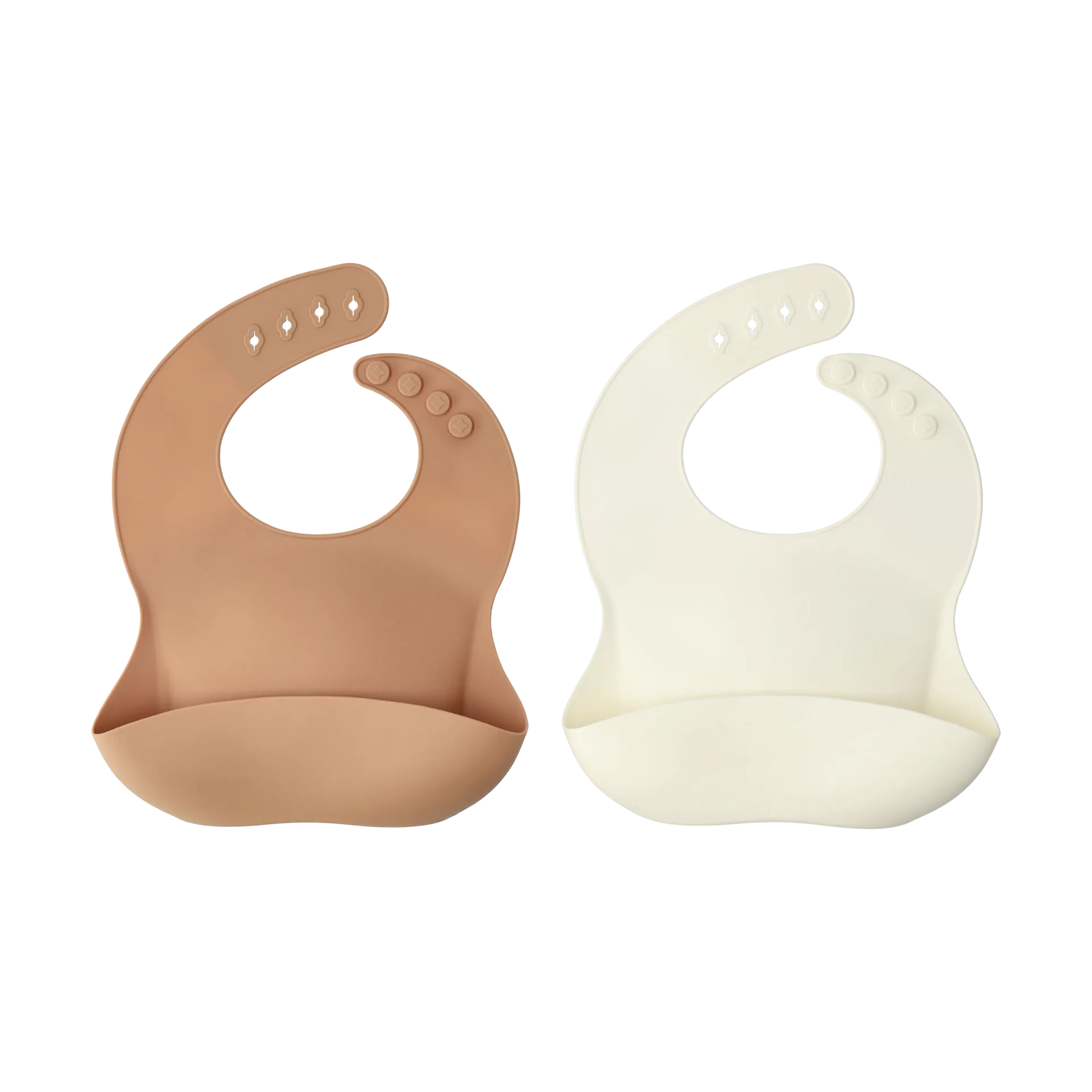 Silly bib silicone 两件套装, 香草榛果色 Scandi Living
