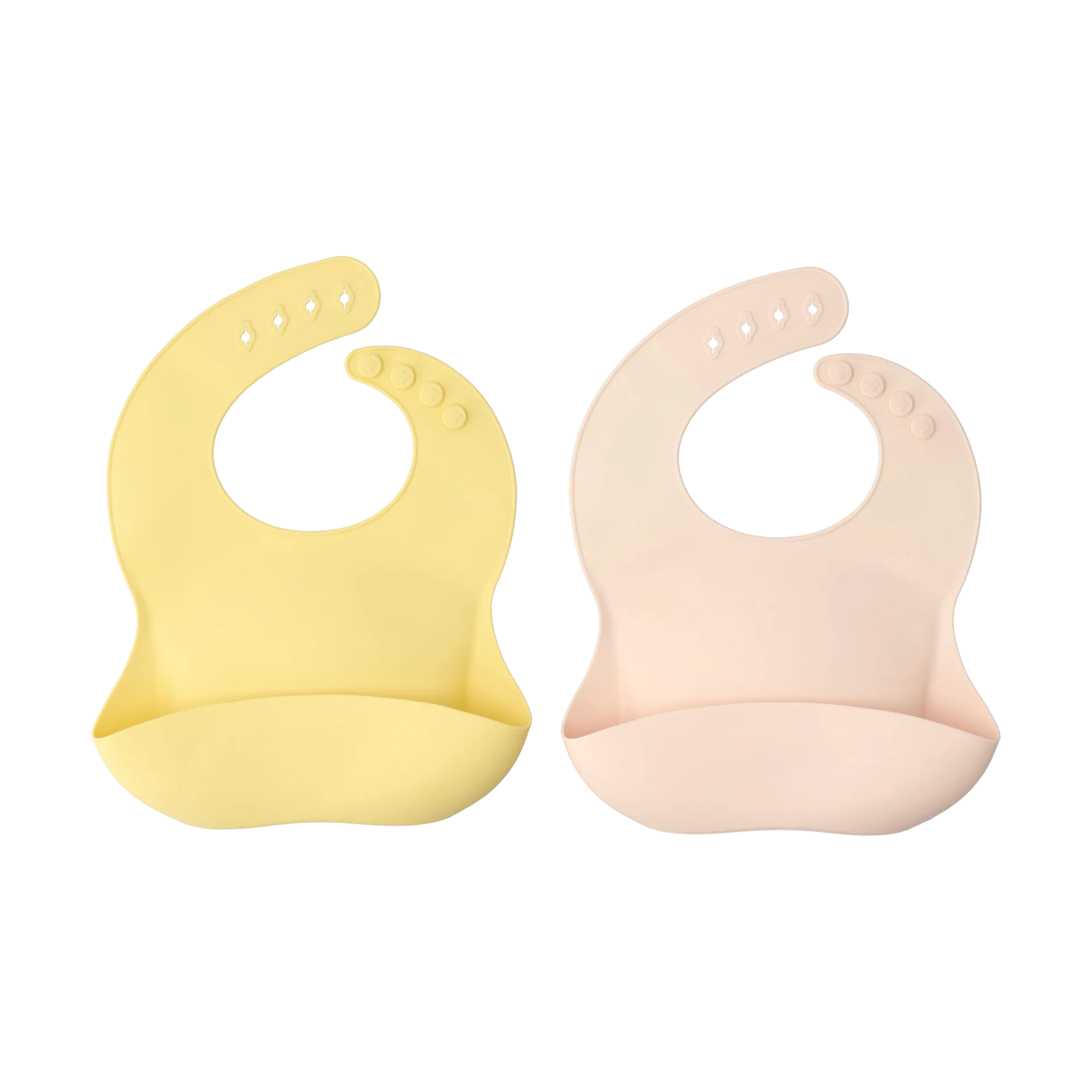 Silly bib silicone 两件套装, 浅粉柠檬色 Scandi Living