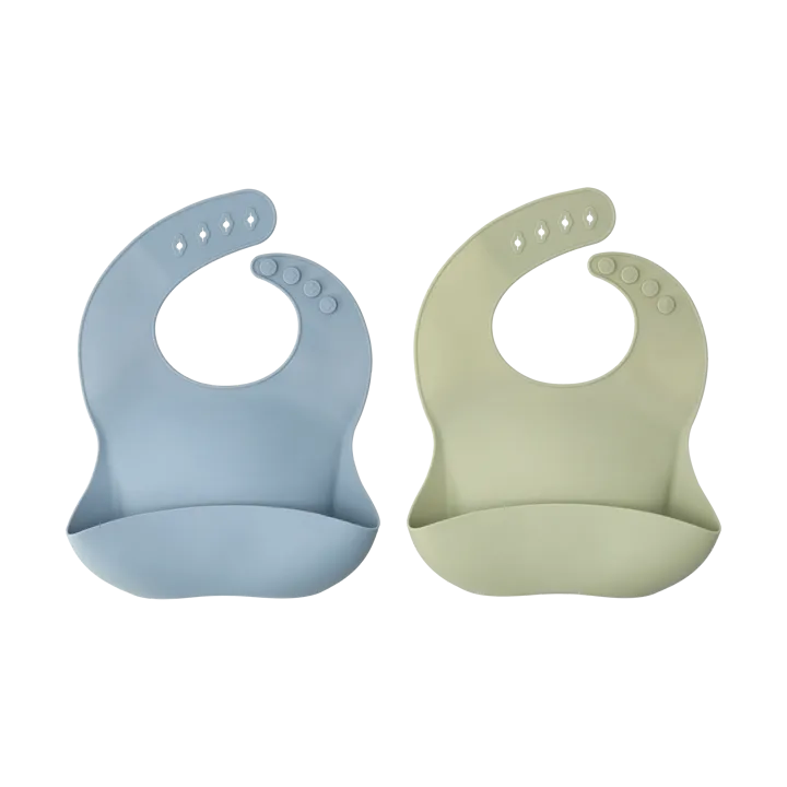 Silly bib silicone 两件套装 - 青蓝色 - Scandi Living