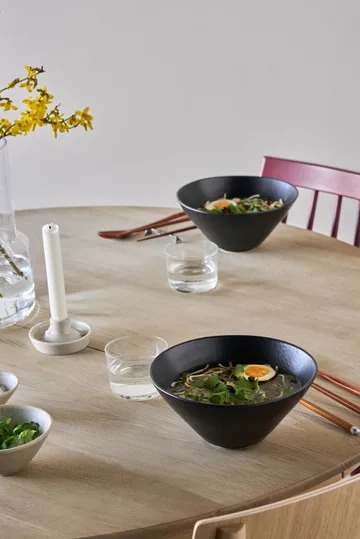 Terra 手工炻器艺术釉拉面碗 - 黑色炻瓷_Ø20cm - Scandi Living