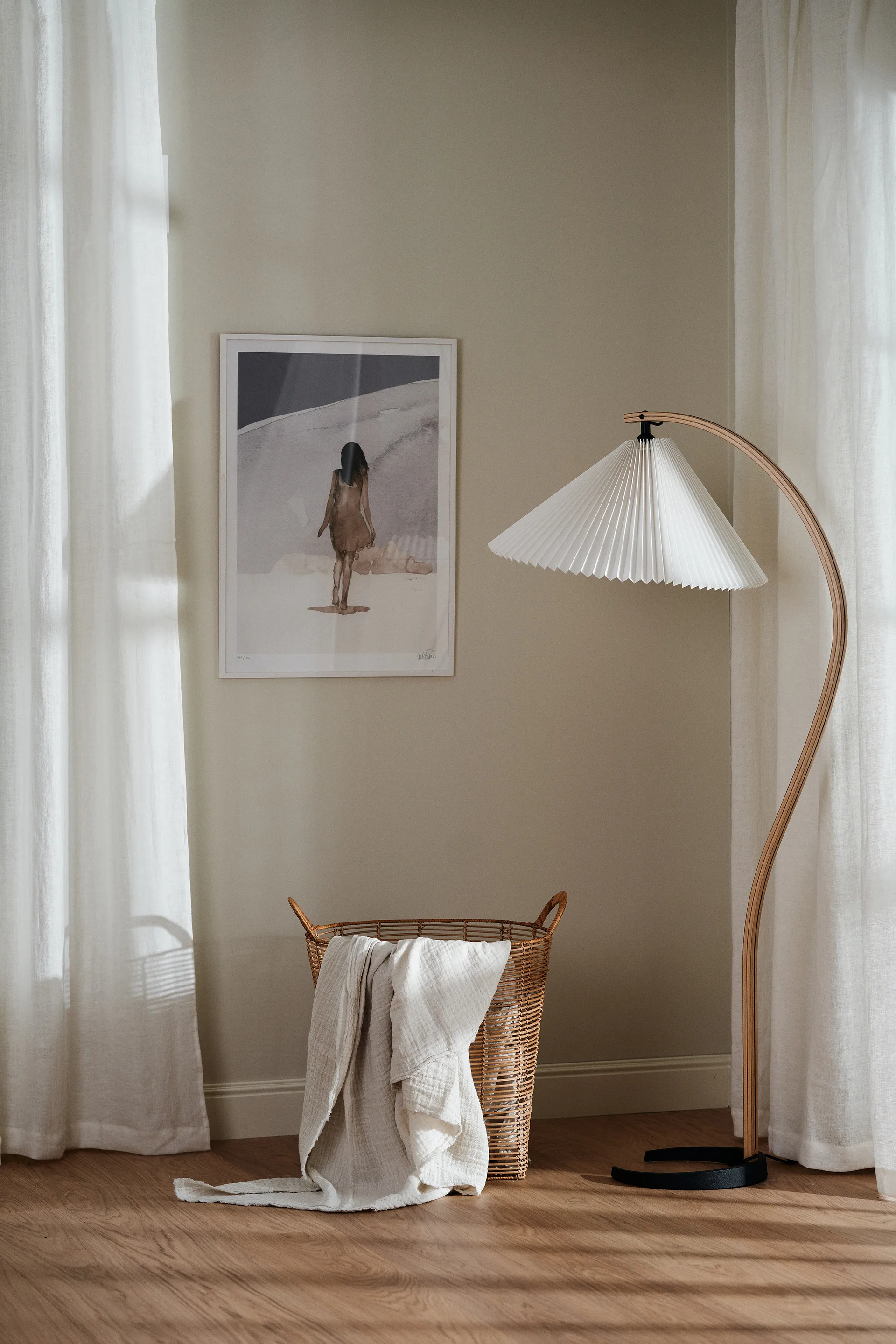 Tranquility curtain with multiband 139x250 cm, 白色 Scandi Living