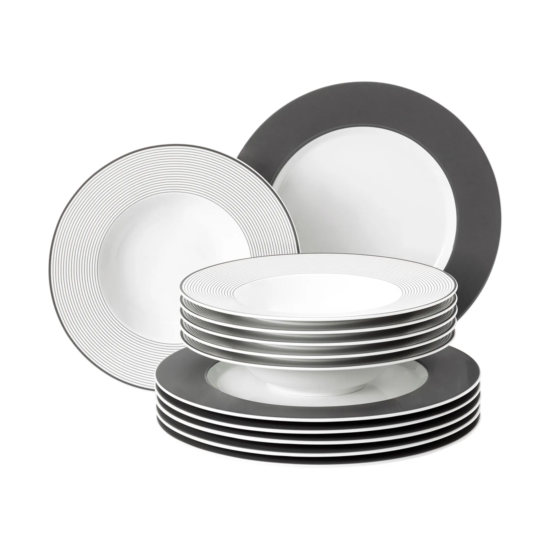 No Limits 餐具套装 12件, Antracite Seltmann Weiden