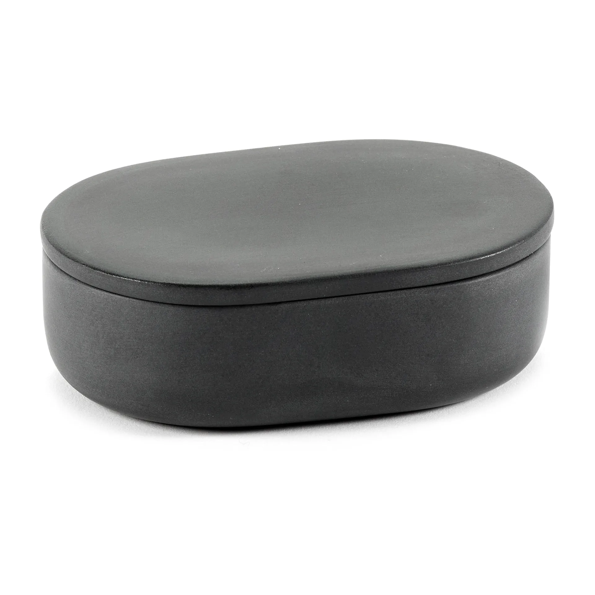 Cose storage jar oval with lid S 3.3x10.2 cm, Dark 灰色 Serax