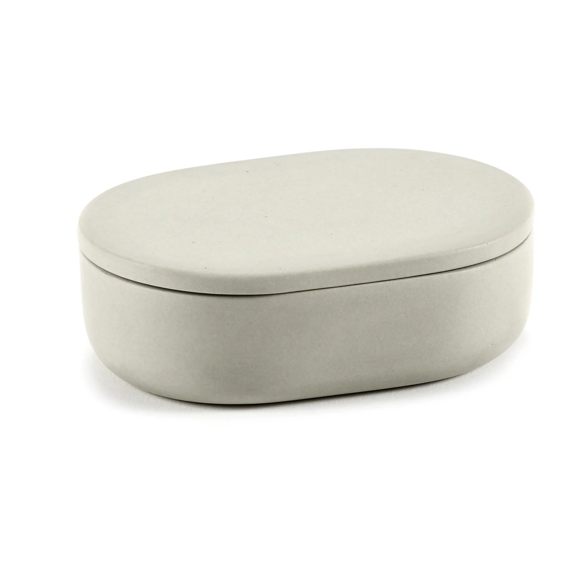 Cose storage jar oval with lid S 3.3x10.2 cm, 米色 Serax