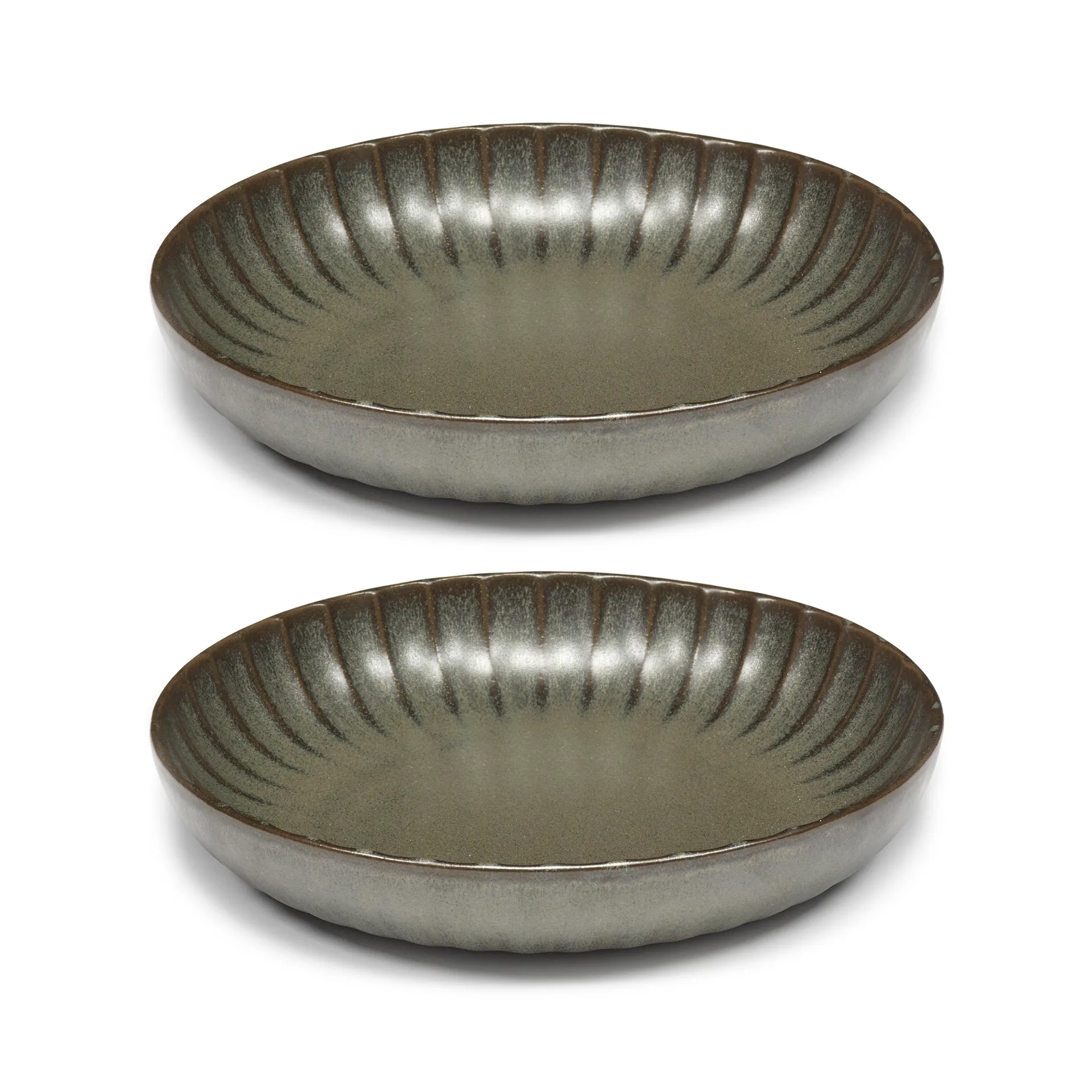 Inku high 盘子 L Ø23 cm 两件套装, 调和绿 Serax