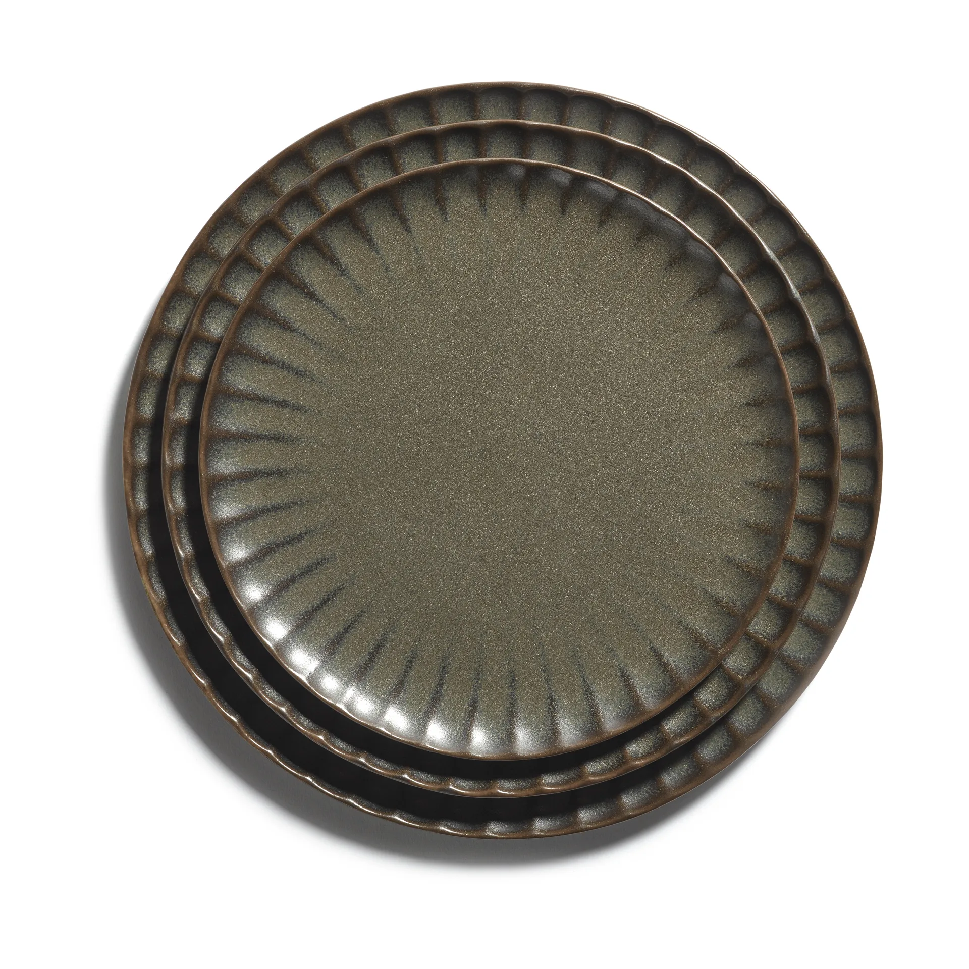 Inku 盘子 M Ø21 cm 四件套装, 调和绿 Serax