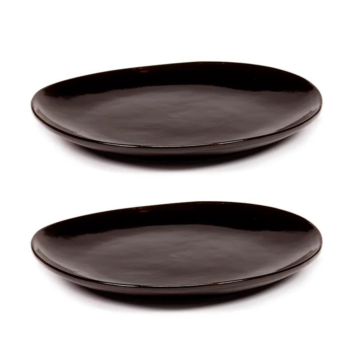 La Mère 中号餐盘 Ø20cm 2支装 - 深棕色 - Serax