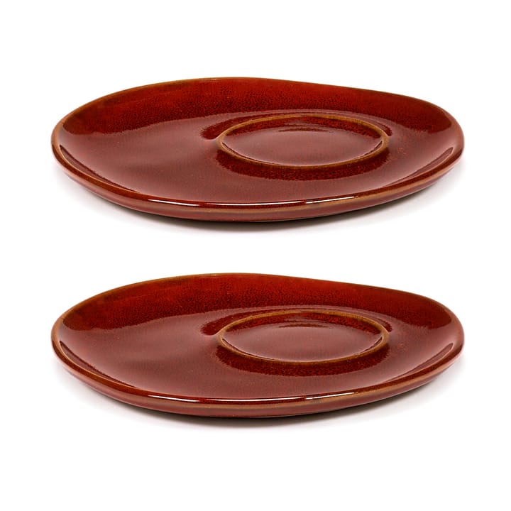 La Mère 碟子 for 浓缩咖啡杯 Ø11 cm 两件套装 - 威尼斯红色 - Serax