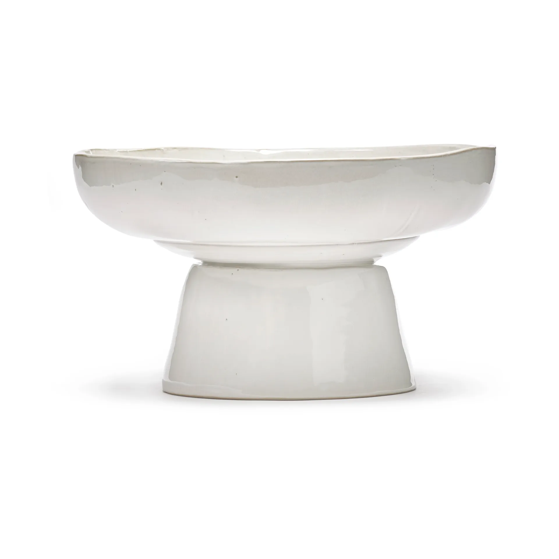 La Mère serving 托盘 on foot Ø31 cm, 米白色 Serax