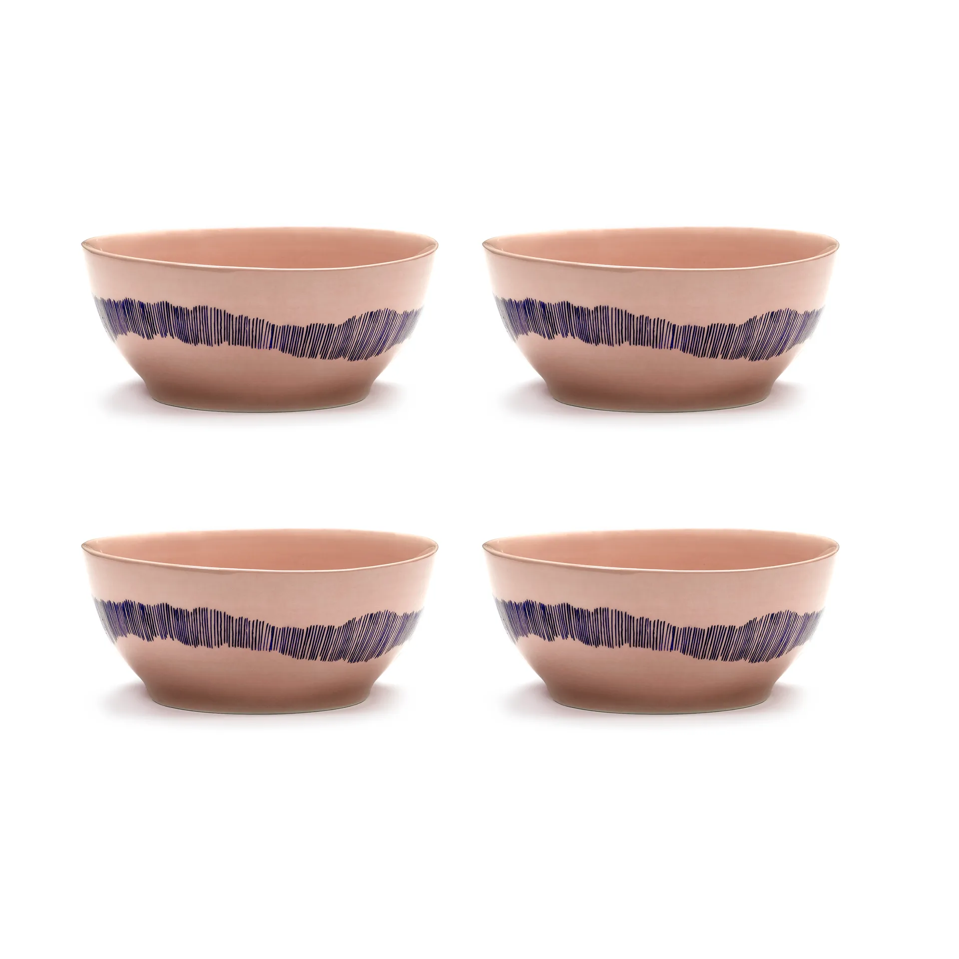 Ottolenghi Feast 小号碗 Ø15cm 4件装, 粉色条纹_蓝色 Serax