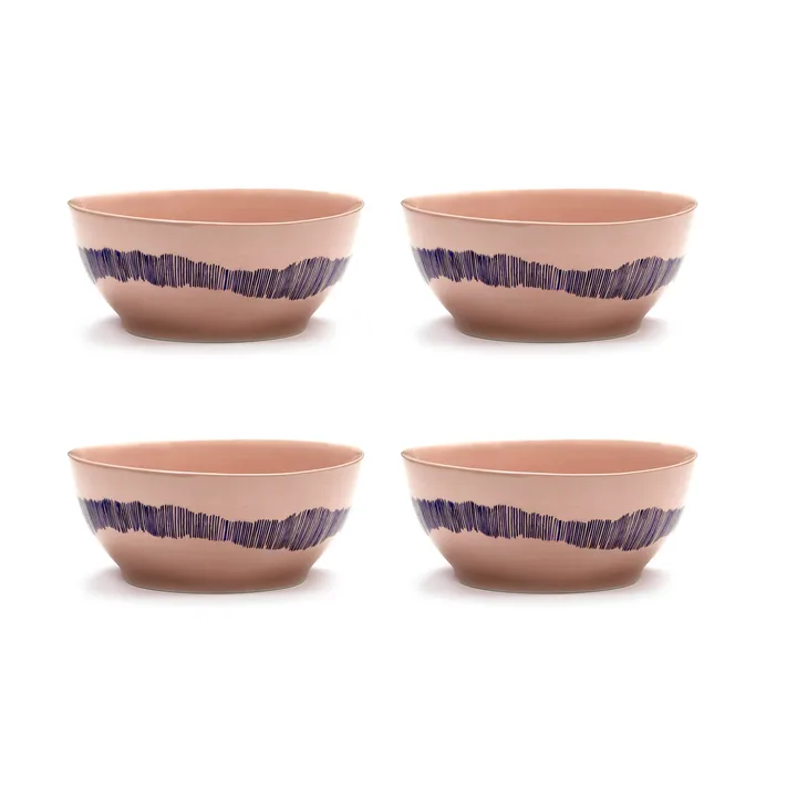 Ottolenghi Feast 小号碗 Ø15cm 4件装 - 粉色条纹_蓝色 - Serax