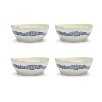 Ottolenghi Feast 大号碗 Ø17cm 4件装 - 白色_蓝色条纹 - Serax