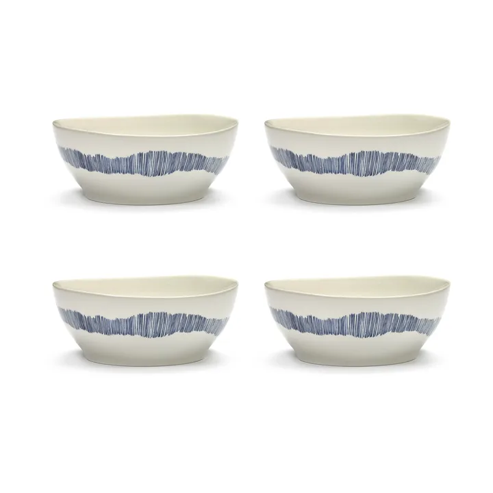Ottolenghi Feast 大号碗 Ø17cm 4件装 - 白色_蓝色条纹 - Serax