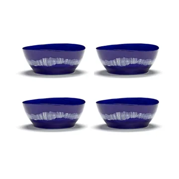 Ottolenghi Feast 大号碗 Ø17cm 4件装 - 深蓝色条纹_白色 - Serax