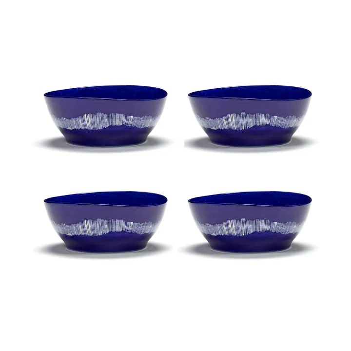 Ottolenghi Feast 大号碗 Ø17cm 4件装 - 深蓝色条纹_白色 - Serax