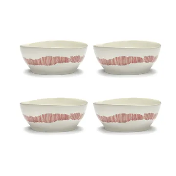 Ottolenghi Feast 大号碗 Ø17cm 4件装 - 白色条纹_红色 - Serax