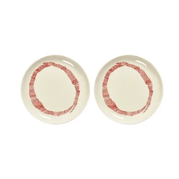 Ottolenghi Feast 盘子小号Ø19cm 2只装 - 白色条纹_红色 - Serax