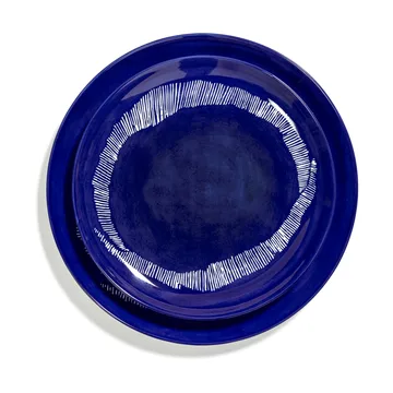 Ottolenghi Feast 中号盘 Ø22,5cm 2件装 - 深蓝色条纹_白色 - Serax