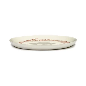 Ottolenghi Feast 中号盘 Ø22,5cm 2件装 - 白色条纹_红色 - Serax