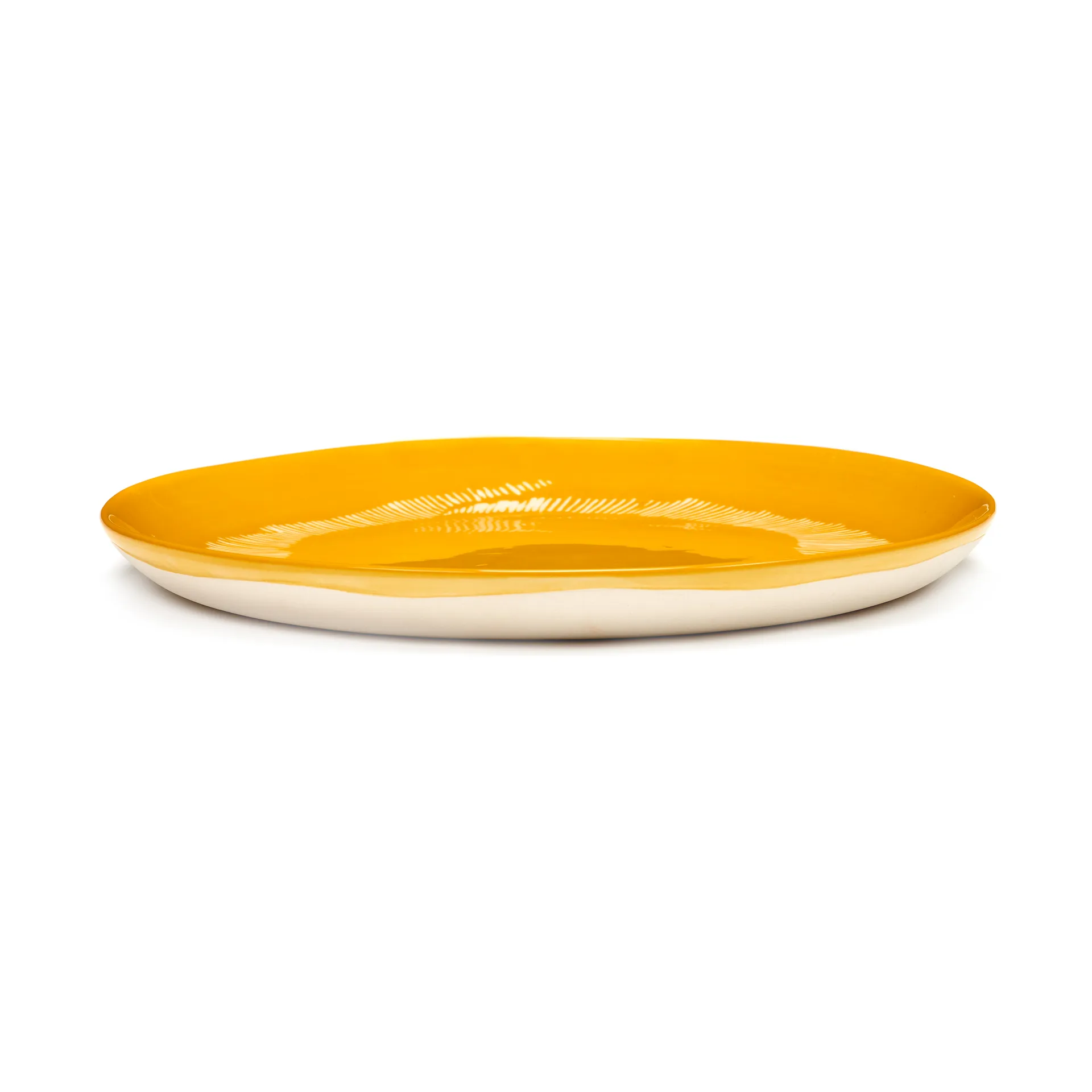 Ottolenghi Feast 中号盘 Ø22,5cm 2件装, 黄色条纹_白色 Serax