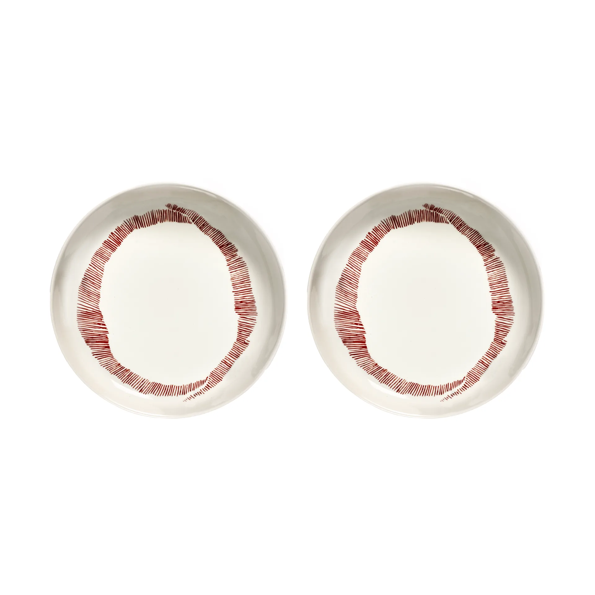 Ottolenghi Feast 深盘 Ø22cm 2件装, 白色条纹_红色 Serax