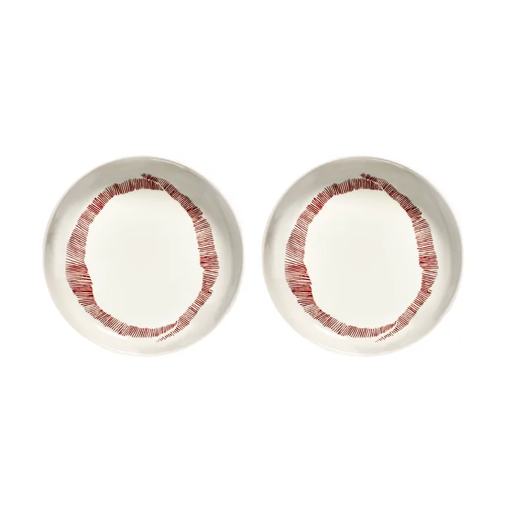 Ottolenghi Feast 深盘 Ø22cm 2件装 - 白色条纹_红色 - Serax