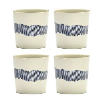 Ottolenghi Feast 咖啡杯 250ml 4件装 - 白色条纹_蓝色 - Serax