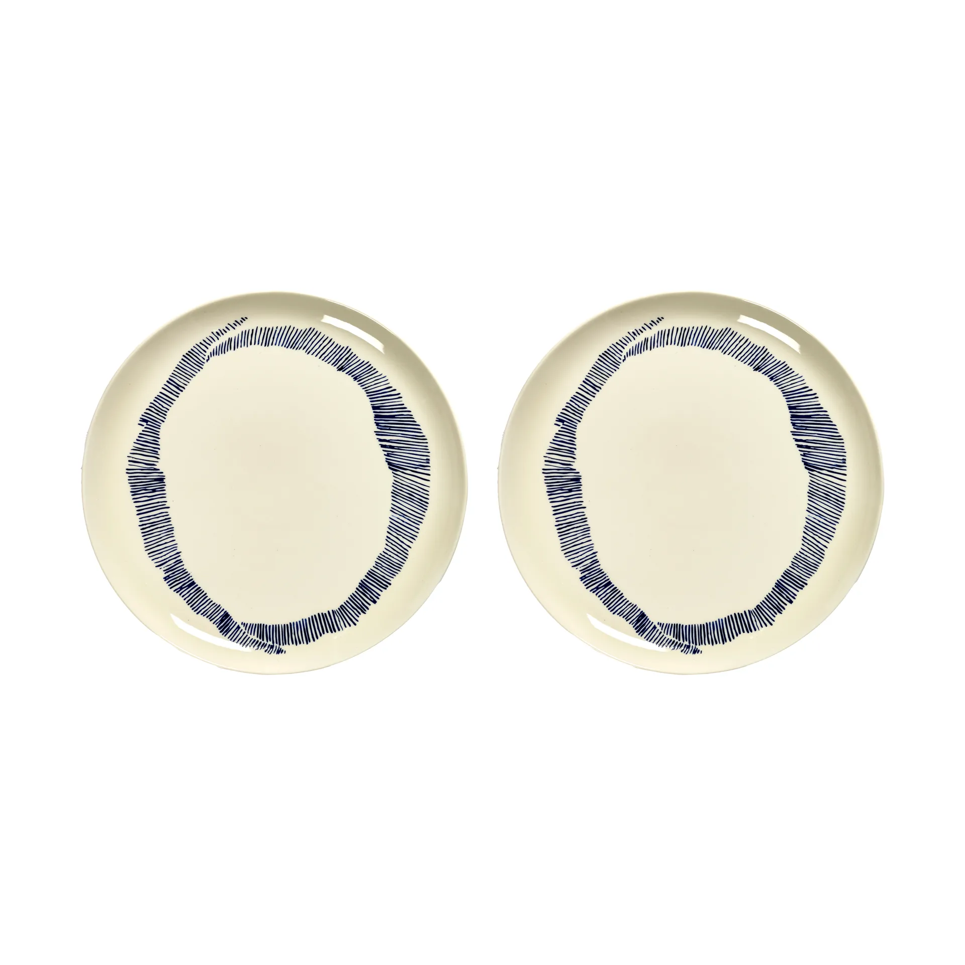 Ottolenghi Feast 盘子大号Ø26cm 2只装, 白色条纹_蓝色 Serax