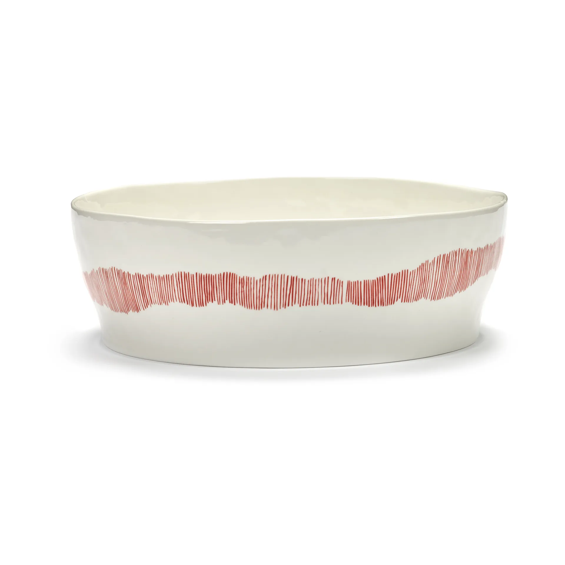 Ottolenghi Feast 沙拉碗 Ø27,5 cm, 白色 stripes-红色 Serax