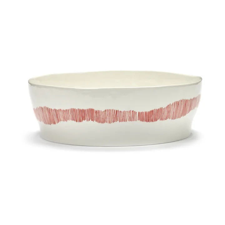 Ottolenghi Feast 沙拉碗 Ø27,5cm - 白色条纹_红色 - Serax
