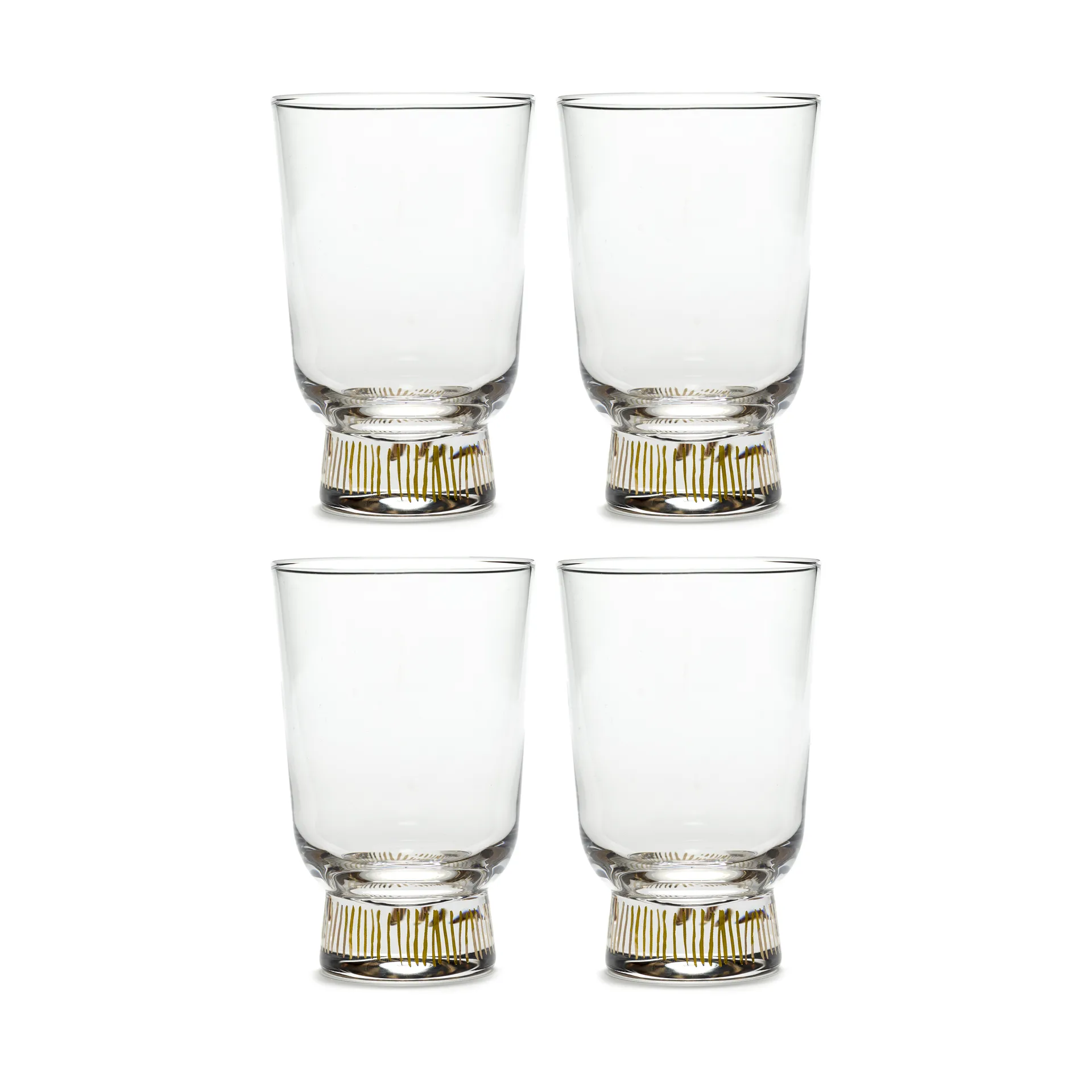 Ottolenghi Feast 水杯 330ml 4件装, 金色条纹 Serax