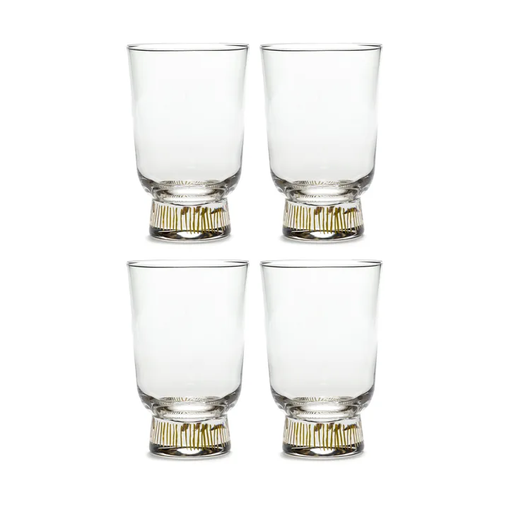 Ottolenghi Feast 水杯 330ml 4件装 - 金色条纹 - Serax