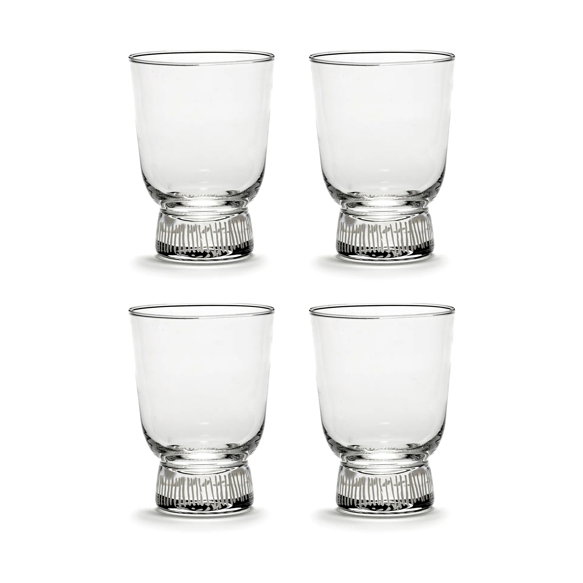 Ottolenghi Feast 水杯 330ml 4件装, 喷砂条纹 Serax