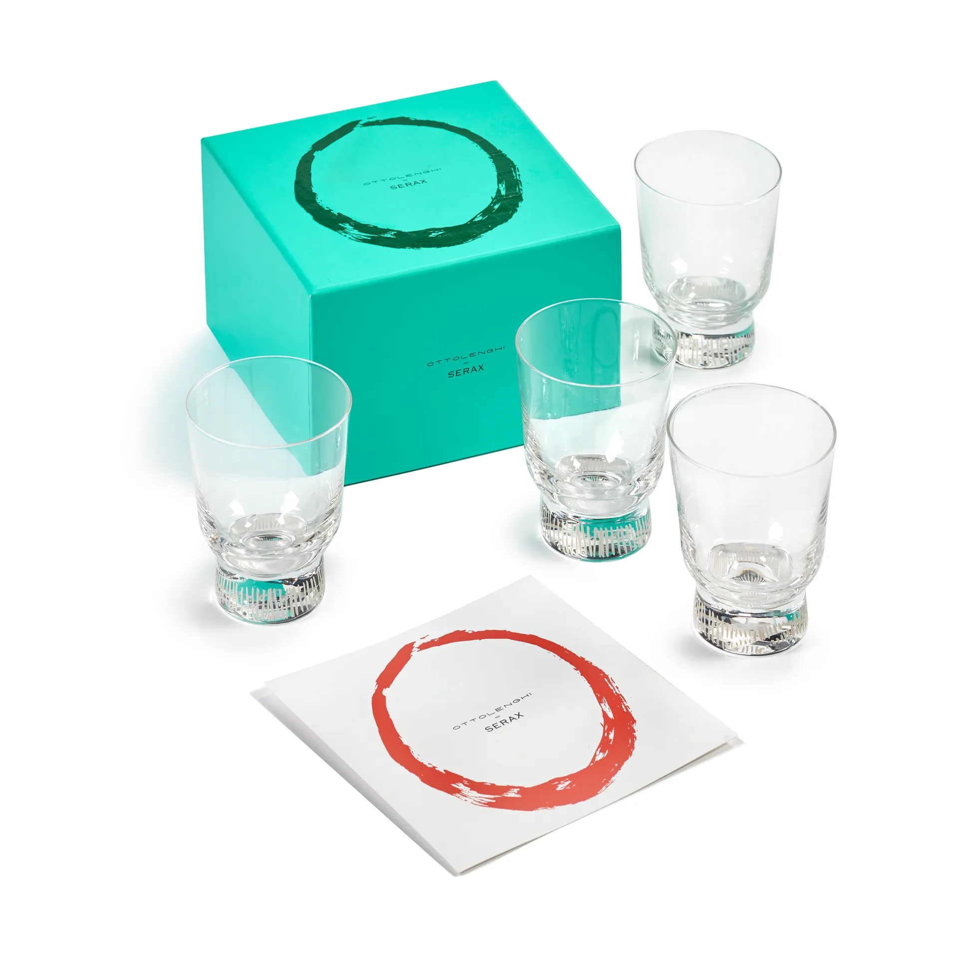 Ottolenghi Feast 水杯 330ml 4件装, 喷砂条纹 Serax