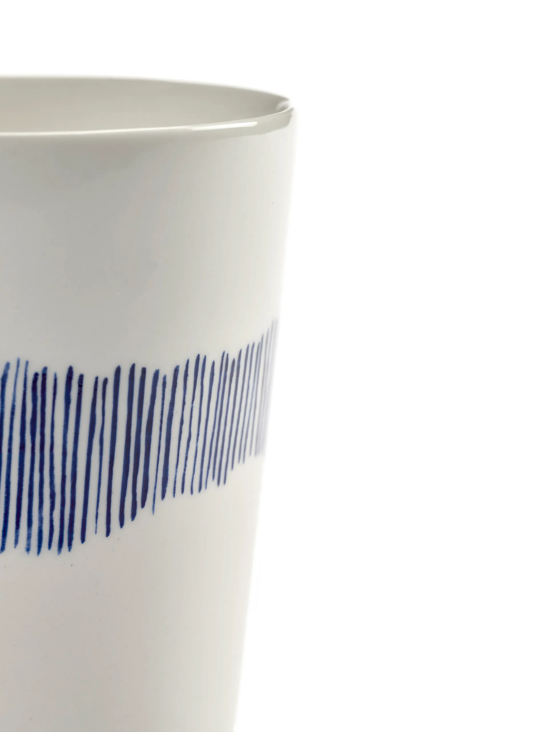 Ottolenghi Feast 茶杯 330ml 4件装, 白色条纹_蓝色 Serax