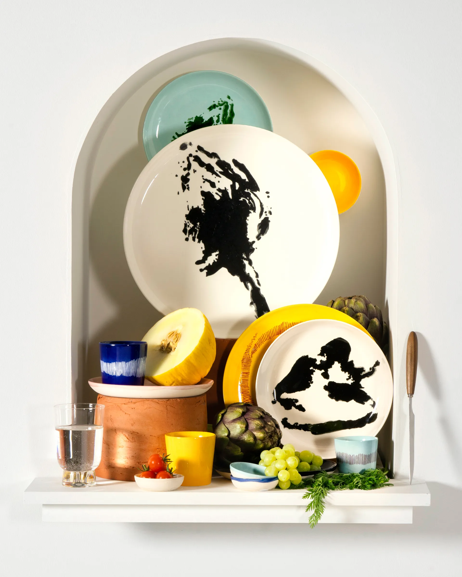 Ottolenghi Feast 碗 L Ø17 cm 四件套装, 深蓝 stripes-白色 Serax