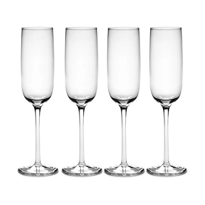 Passe-Partout 香槟杯 curved 15 cl 四件套装 clear - Serax