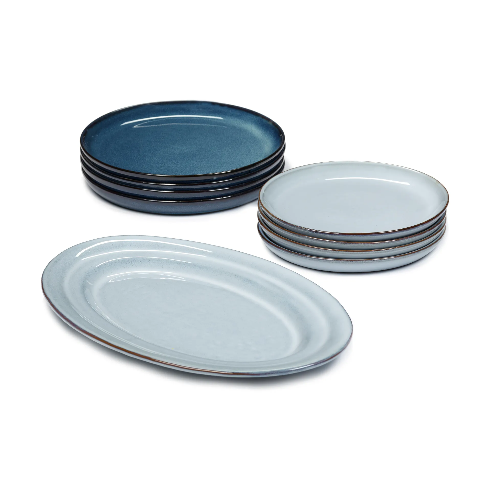 Pure dinner set 9件, Blue Serax