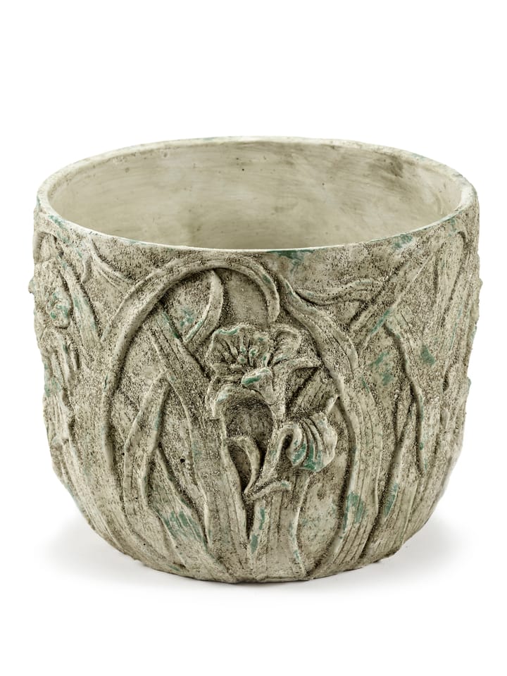 Rustic 花盆 flower pattern M 25.5 cm, Grey Serax