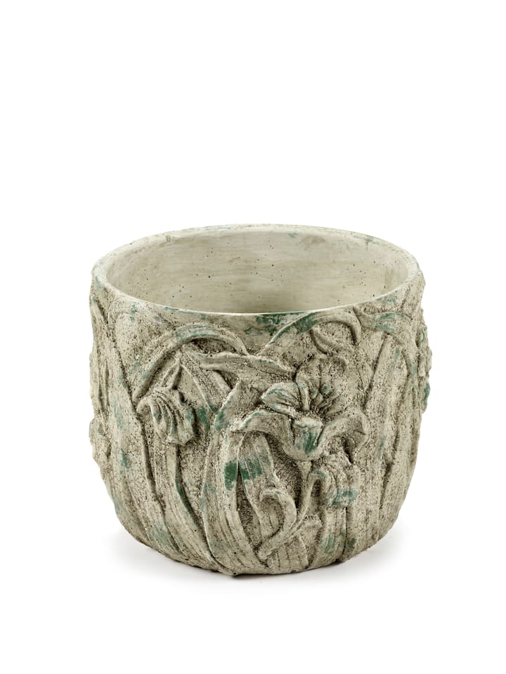 Rustic 花盆 flower pattern S 21.5 cm, Grey Serax